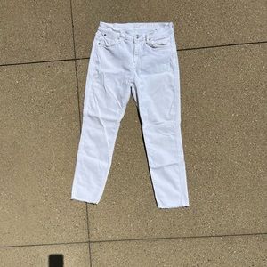 7 for all Mankind The Modern Straight White Cropped Jean size 28